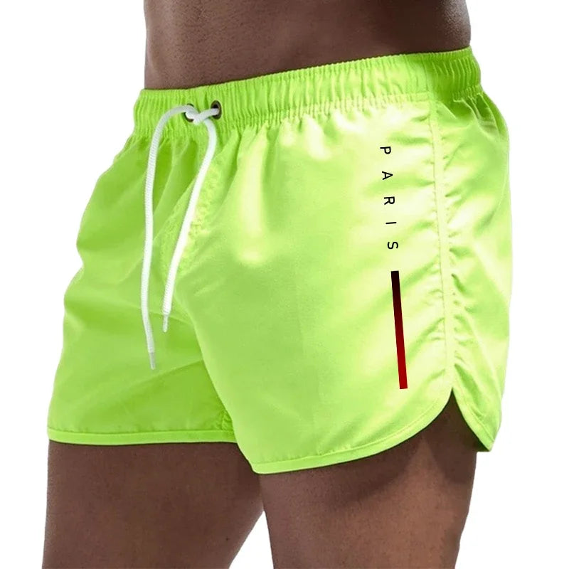Men's casual board shorts by Showlu Fashion, summer sports beach shorts with a stylish design for gym, surfing, and cycling.