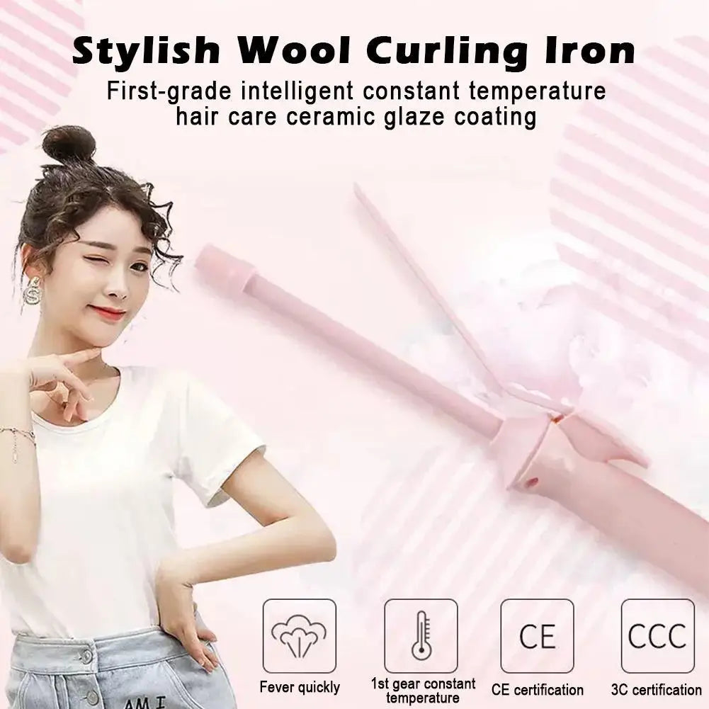 Showlu Smart General 9mm mini hair curler wand with fast heating and 25W power, featuring a sleek design for easy styling.