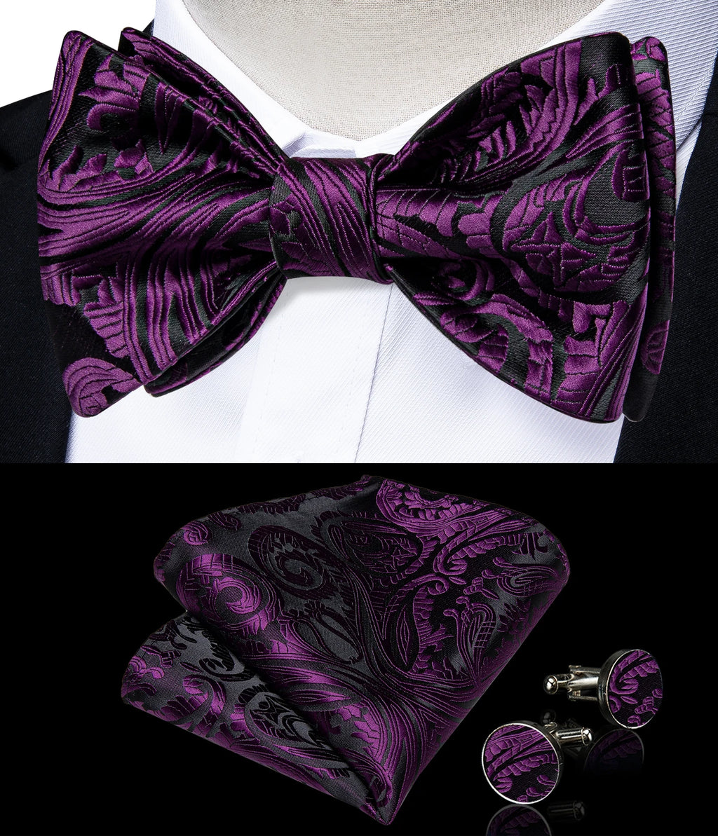 Brand New Men's Bow Tie Teal Green Blue Paisley Floral Silk Bow Tie Wedding Party Butterfly Bowknot Men Tie Accessories DiBanGu