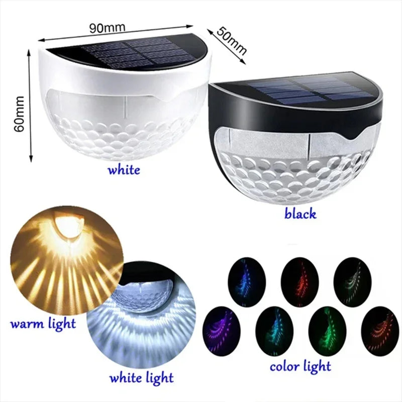 Set of 10 Showlu outdoor solar wall lamps with waterproof LED fence lights for garden, Christmas decor, and outdoor lighting.