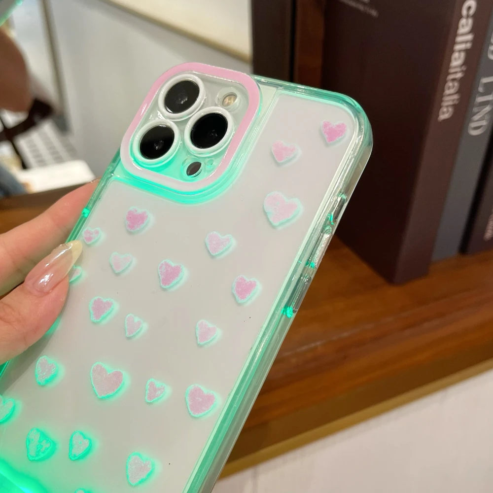 Showlu Smart General LED phone case with illuminated design and transparent back, showcasing its sleek, modern style.