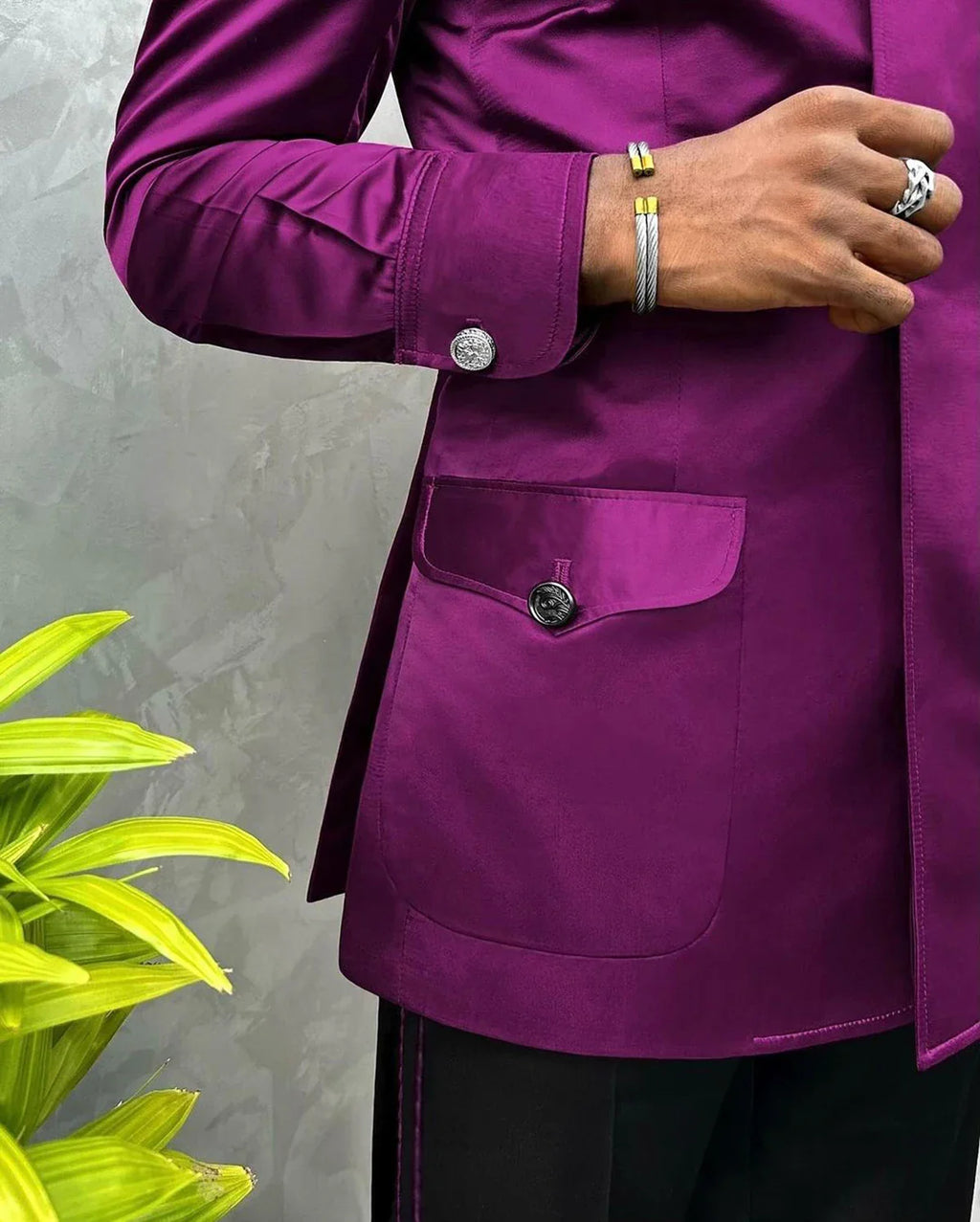 Men's double-breasted wedding suit by SHOWLU FASHION STORE, tailored tuxedo with classic lapels and formal fit.