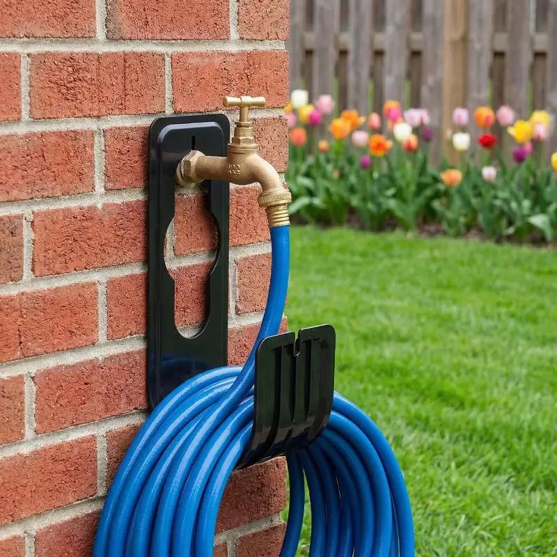 Showlu Smart General wall-mounted hose holder with secure mounting bracket and durable construction for organized garden storage.