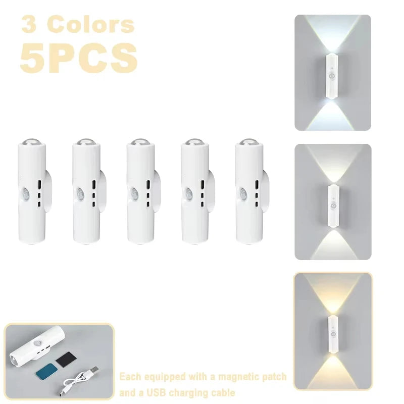 Showlu Smart rechargeable motion sensor LED cabinet light with magnetic base, USB powered for under counter and closet illumination.