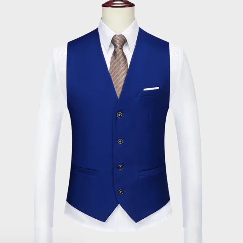 Men's black business casual suit for weddings and formal events, stylish tuxedo set with solid color, from Showlu Fashion Store