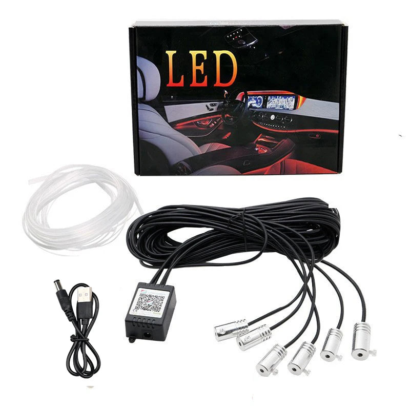 Showlu Smart RGB ambient light strip for car interior with app control and music sync, 12V LED strip for customizable interior lighting.