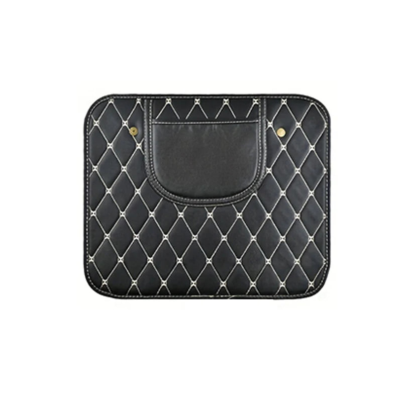 Showlu Smart General car seat back protector displaying durable, waterproof material with adjustable straps for vehicle protection.