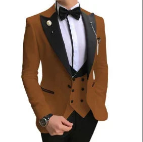 2024 Men 3 Pieces Suits For Men Custom Made Groom Groomsmen Tuxedos Wedding Men Suit Terno Masculino ( Jacket+Pants+Vest ) SHOWLU FASHION STORE
