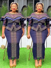 2025 Elegant African Dresses for Women New Africa Clothing Plus Size Spring Wedding Party Long Dress Dashiki Ankara Outfits Robe