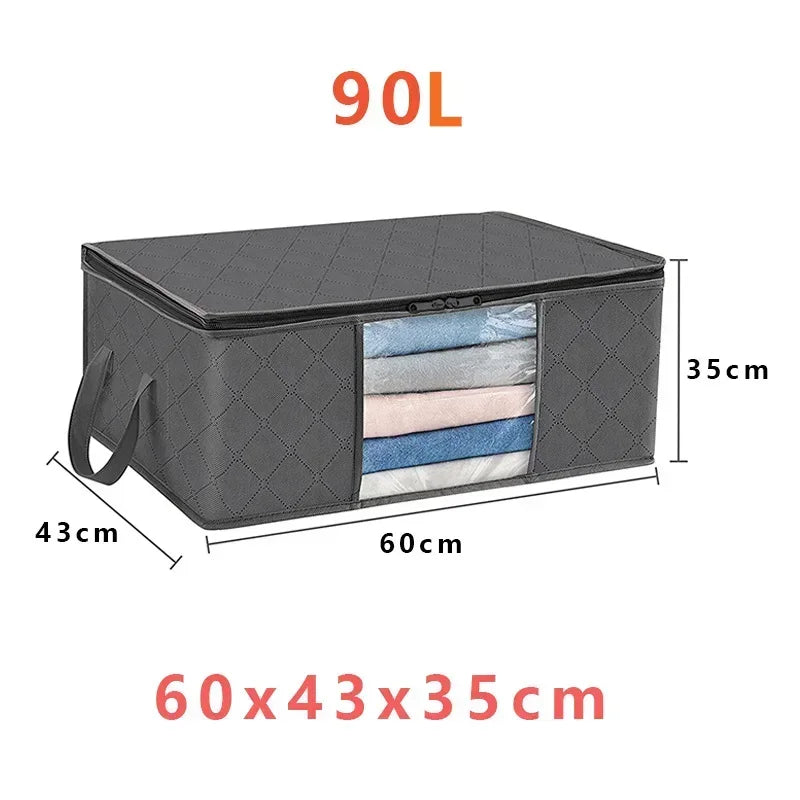 Foldable storage boxes by Showlu Smart General for home organization, shown in a neat arrangement on a shelf.