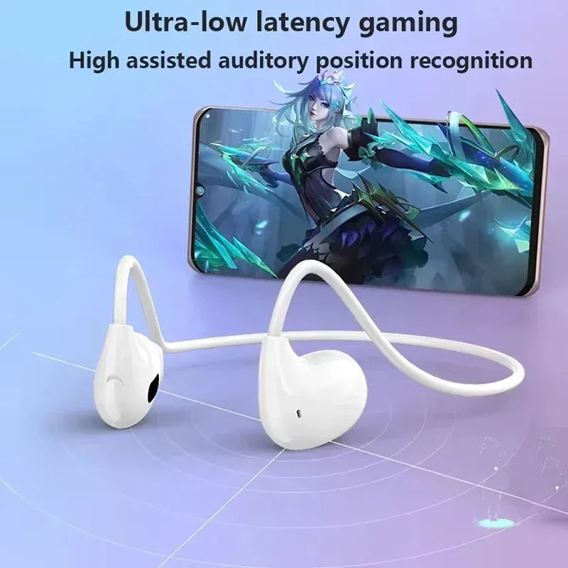 Redmi Air Conductive Bluetooth 5.3 earphones with waterproof design, shown in black, ideal for sports and active use