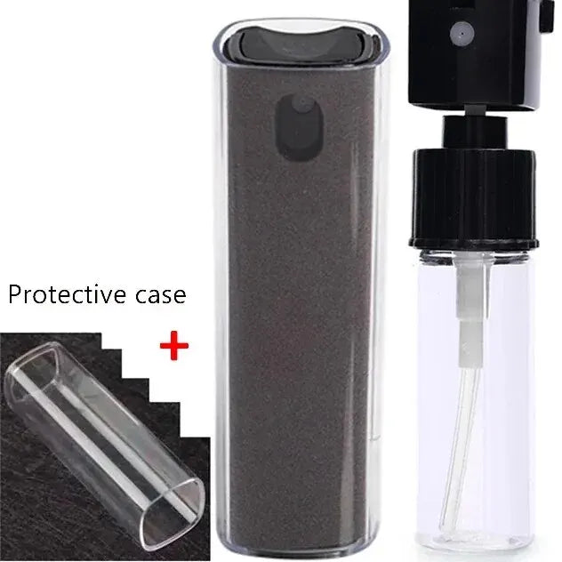 Showlu Microfiber Screen Cleaner kit with spray bottle and cleaning wipes for iPhone, Samsung, and tablets, featuring microfiber cloths.