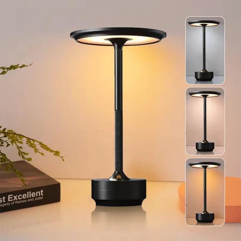 Showlu Smart Touch Control LED Table Lamp with rechargeable, dimmable USB, featuring sleek design and touch-sensitive control.