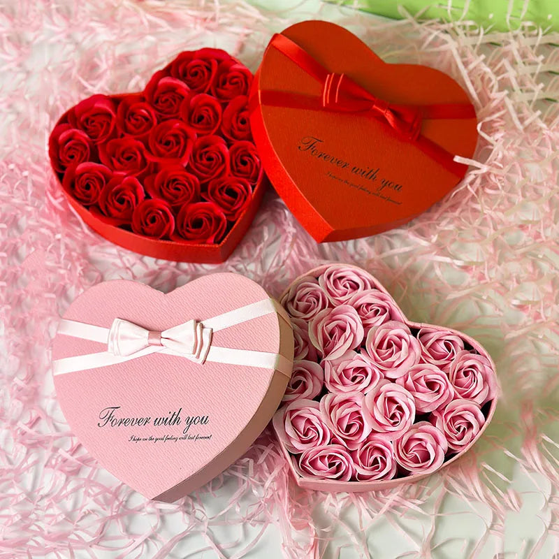 Red rose love gift box by Showlu Fashion Store, perfect for anniversaries, Valentine's Day, Christmas, or Mother's Day.