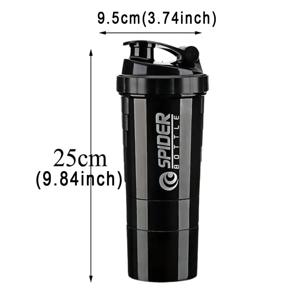 Showlu Fashion Store FEB.WIND protein shaker bottle with 3-layer design and large capacity for mixing smoothies and supplements.