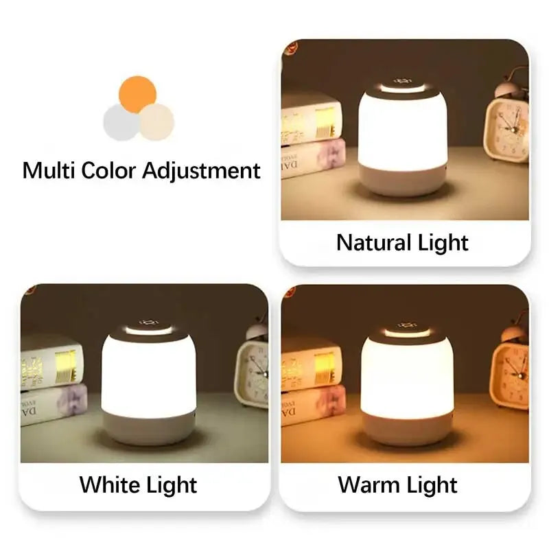 Showlu Smart General LED rechargeable table lamp with adjustable brightness and modern design, placed on a wooden desk.