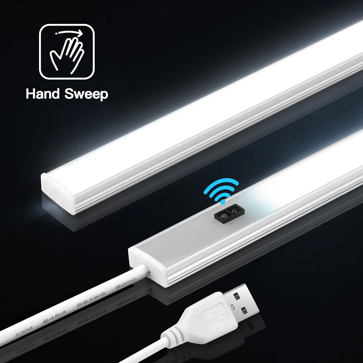 Showlu Smart General CHNAITEKE Motion Sensor LED Light mounted on wall, showcasing its sleek design and sensor area for automatic lighting