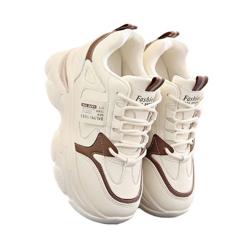 Large size women's breathable lightweight casual sports shoes with thick soles, versatile autumn fashion footwear by Showlu.