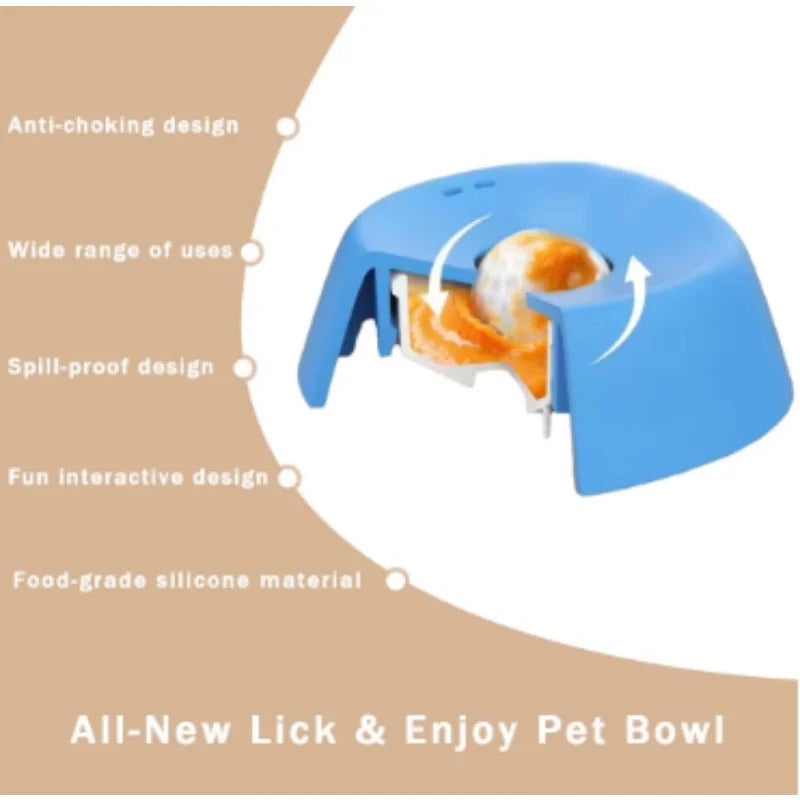 Showlu Fashion Store anti-choking slow feeder dog bowl with non-slip base, 3/4 cup capacity, ideal for liquid treats and bone broth.