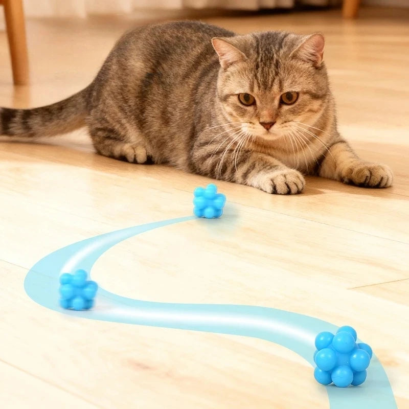Cat Chew Ball Toy Silicone High Elasticity Bite-resistant Kitten Toy Cat Toy Supplies Teeth Cleaning Interactive Ball