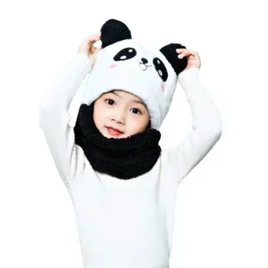 Cartoon-style fleece winter hat for kids, suitable for girls and boys, featuring a thick, cozy design for ages 1-18 years.