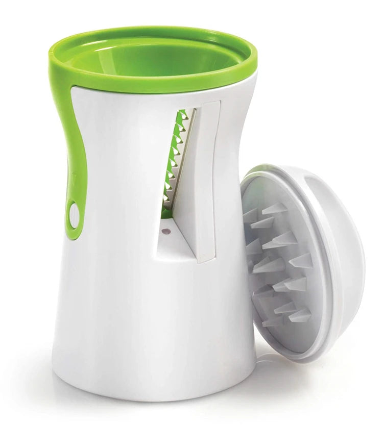 Showlu Smart General stainless steel vegetable spiralizer with three blades for creating spiralized vegetables and garnishes.