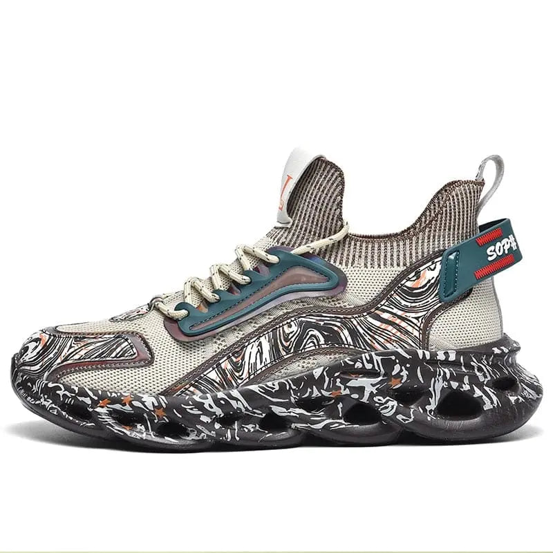 Lexsan men's breathable mesh running shoes with casual lace-up design, suitable for running and casual wear.