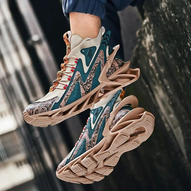 Lexsan men's mesh breathable running shoes with casual lace-up design, ideal for comfortable athletic and everyday wear.