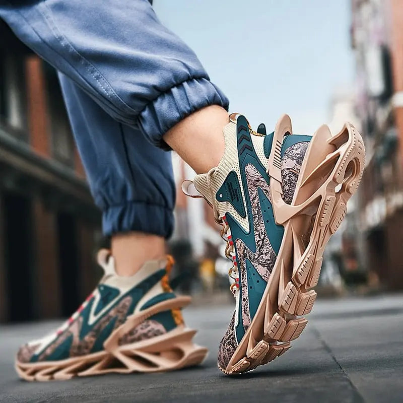 Men's Lexsan breathable mesh running shoes with casual lace-up design, ideal for running and everyday wear.