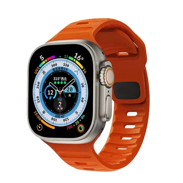 I LOVE LUO silicone sport band for Apple Watch Ultra and Series 7/8, 45mm and 49mm, in vibrant colors.
