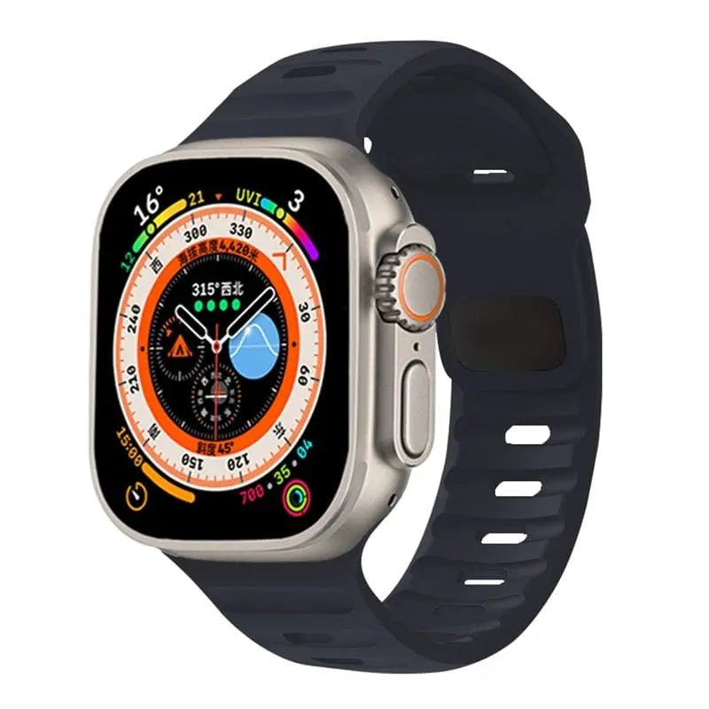 I LOVE LUO silicone sport band for Apple Watch Ultra 8 7 SE in 45mm, flexible silicone strap for Apple Watch series.