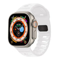 I LOVE LUO silicone sport band for Apple Watch Ultra 8 7 SE in 49mm, showing a flexible, colorful silicone strap on an Apple Watch.