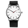 Showlu men's military sport quartz watch with leather strap, featuring a calendar and complete dial display.