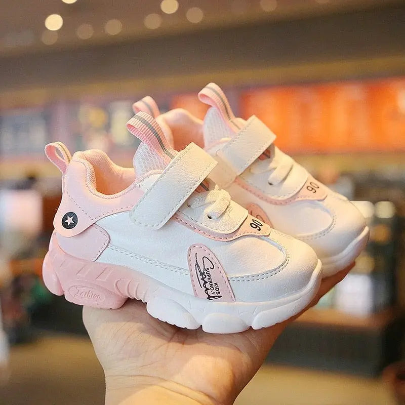 Kids casual sports shoes with soft, anti-slip soles and colorful design, suitable for boys and girls, by Showlu Fashion Store.