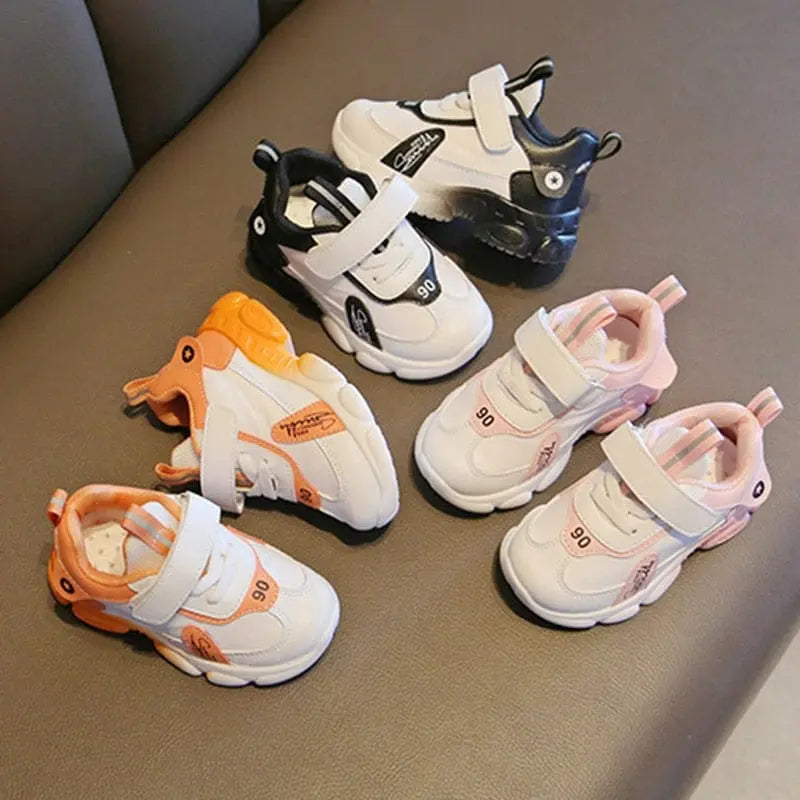 Kids casual sports shoes by Showlu Fashion Store, anti-slip soft bottom running sneakers for boys and girls, size 20-31.