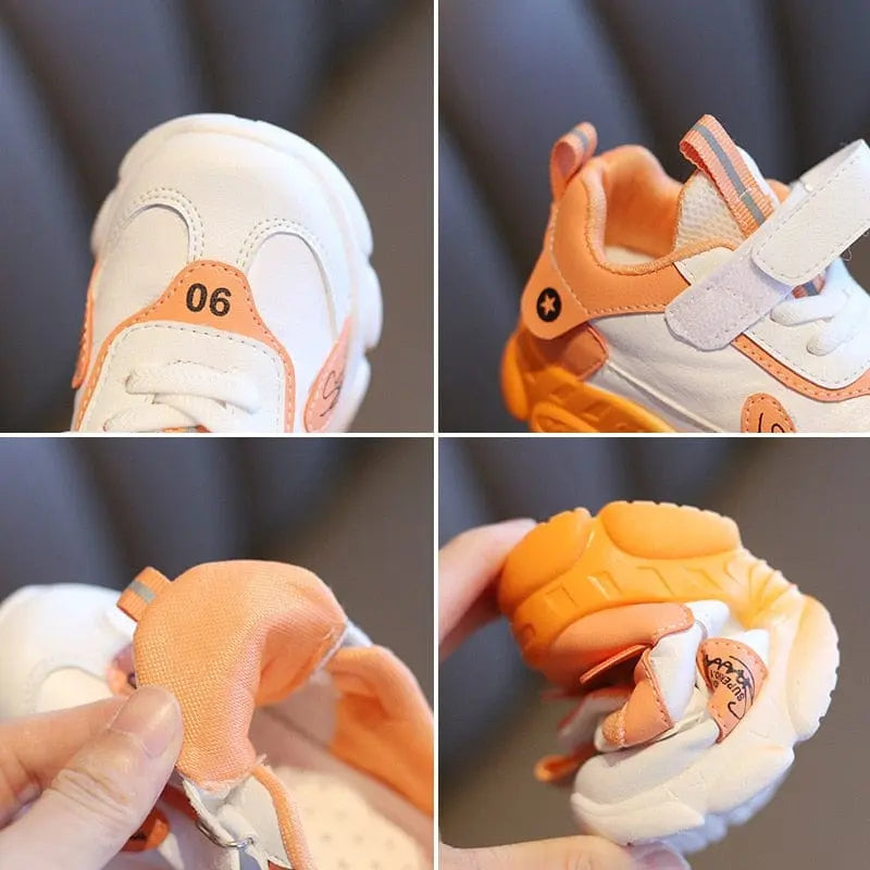 Kids casual sports shoes by Showlu Fashion, anti-slip soft bottom toddler running sneakers for boys and girls.