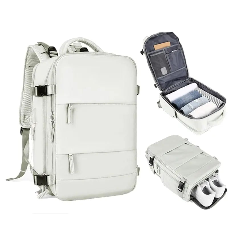 Showlu TSA-approved travel backpack for women with 15-inch laptop compartment, stylish design, and multiple storage pockets.