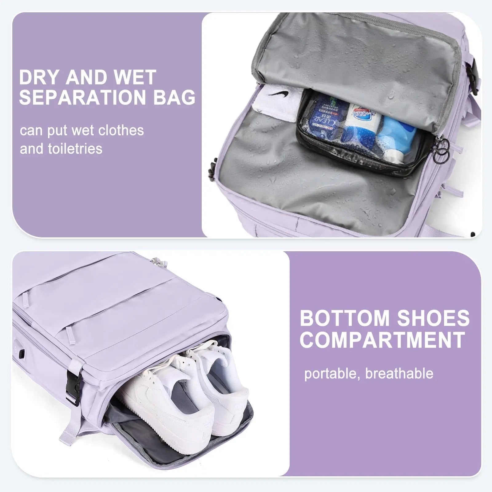 Showlu TSA-approved travel backpack for women with 15-inch laptop compartment, stylish design, and multiple storage pockets.