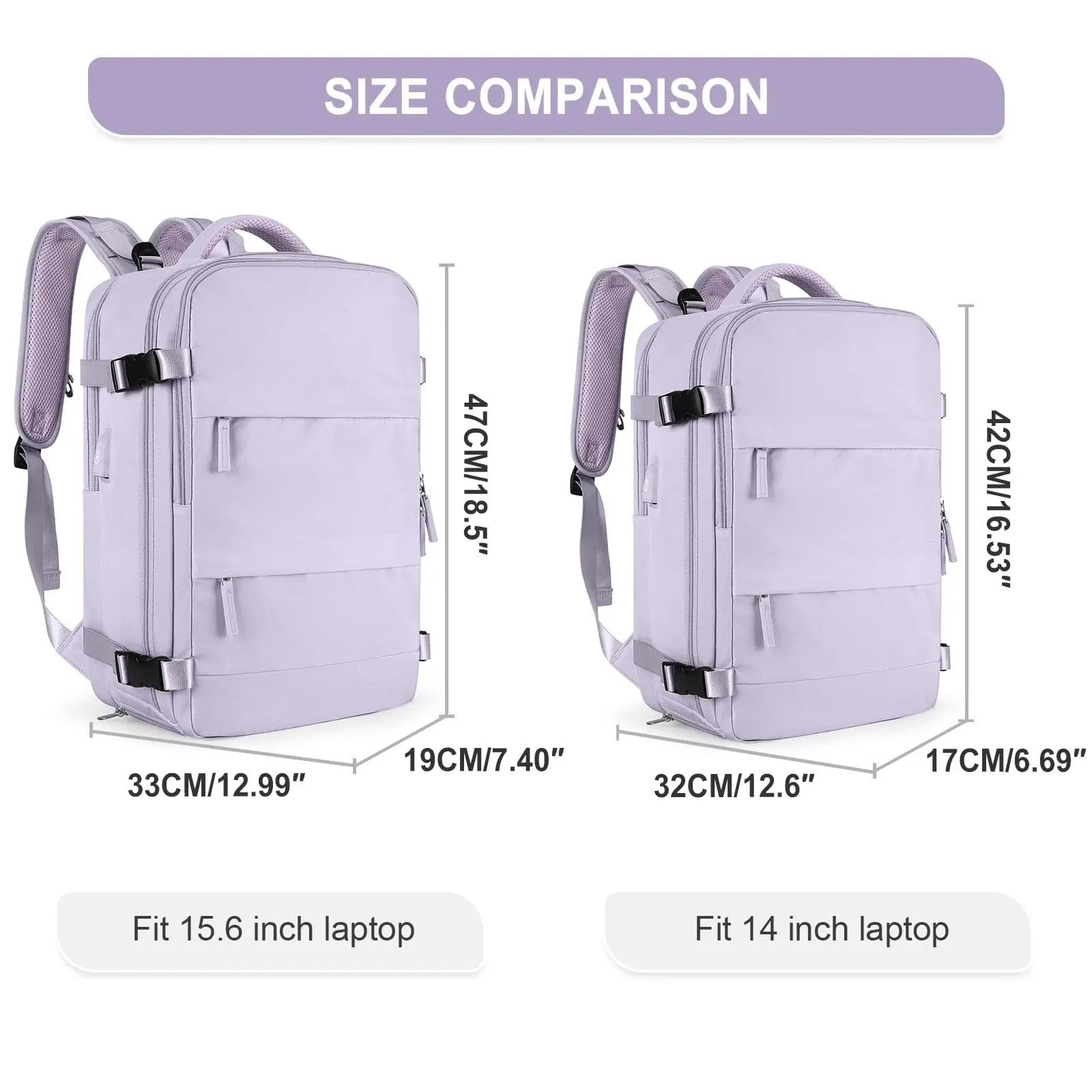 Showlu TSA-approved travel backpack for women with a 15-inch laptop compartment, stylish design, and multiple storage pockets.