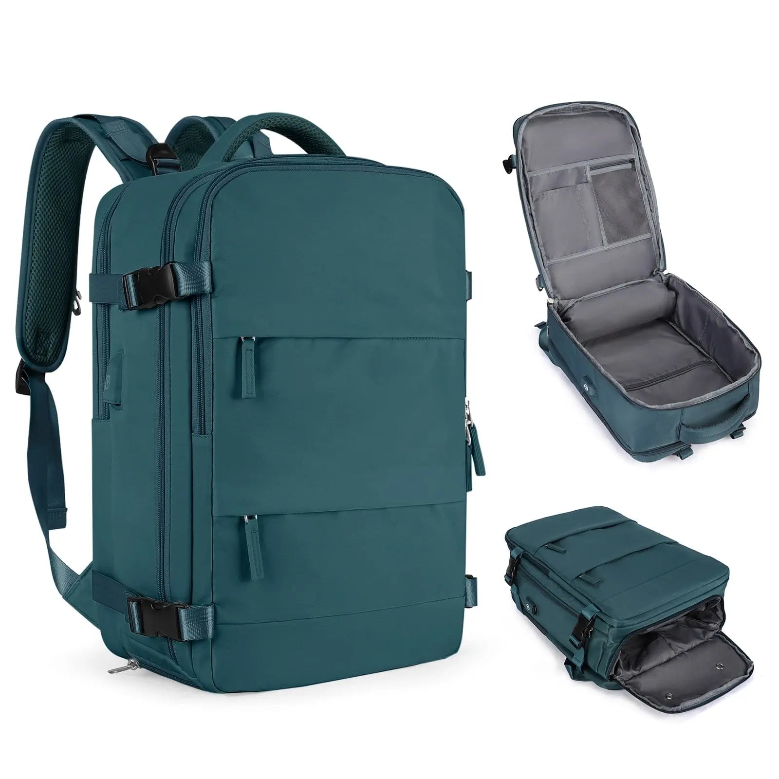 Showlu TSA-approved travel backpack for women with a 15-inch laptop compartment, stylish design, and multiple storage pockets.