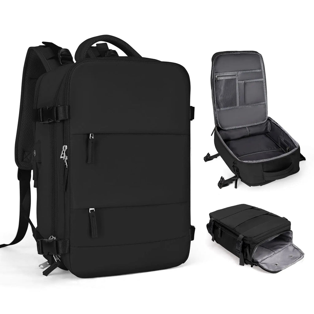 Showlu TSA-approved travel backpack for women with 15-inch laptop compartment, stylish design, and multiple storage pockets.