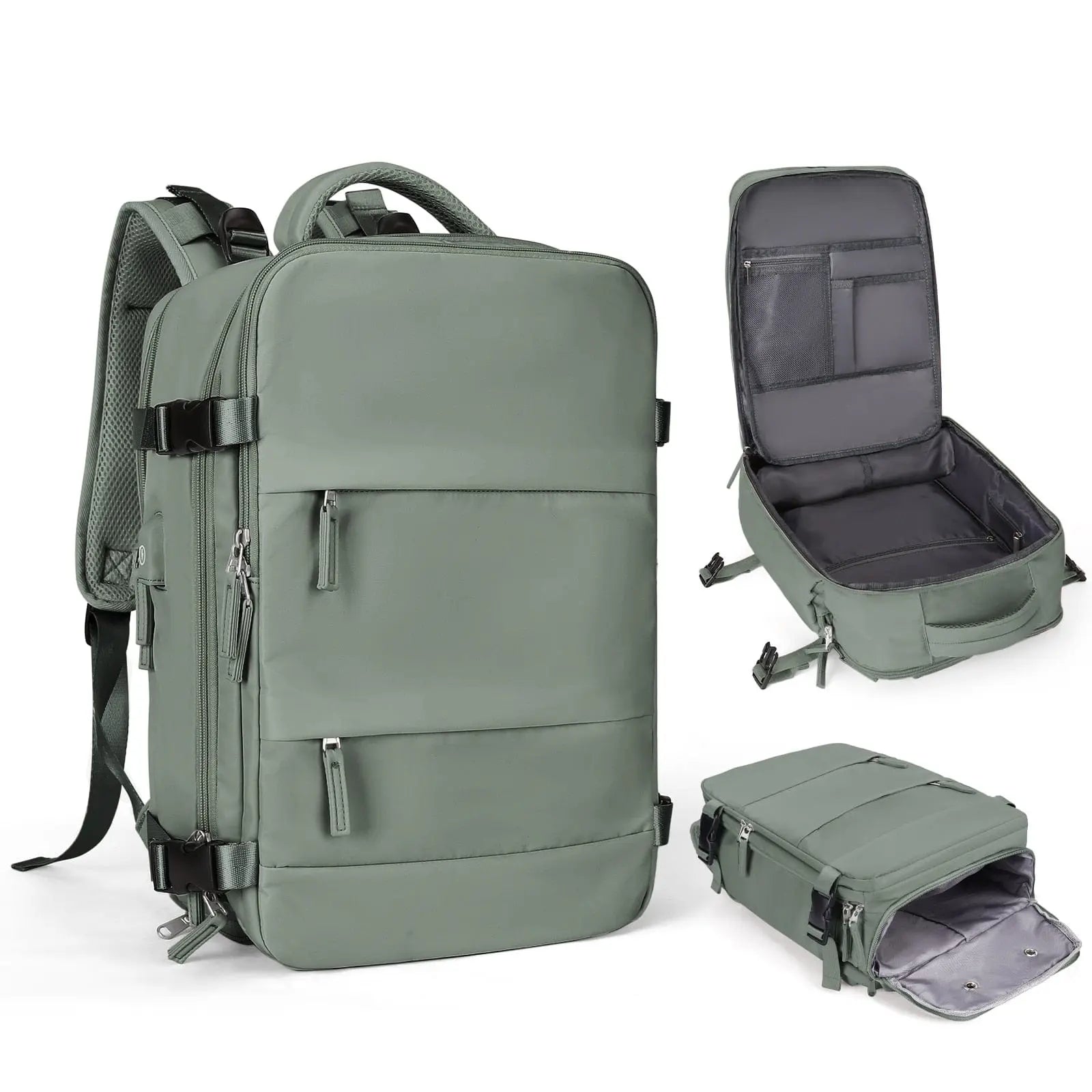 Showlu TSA-approved travel backpack for women with a 15-inch laptop compartment, stylish design, and multiple compartments.