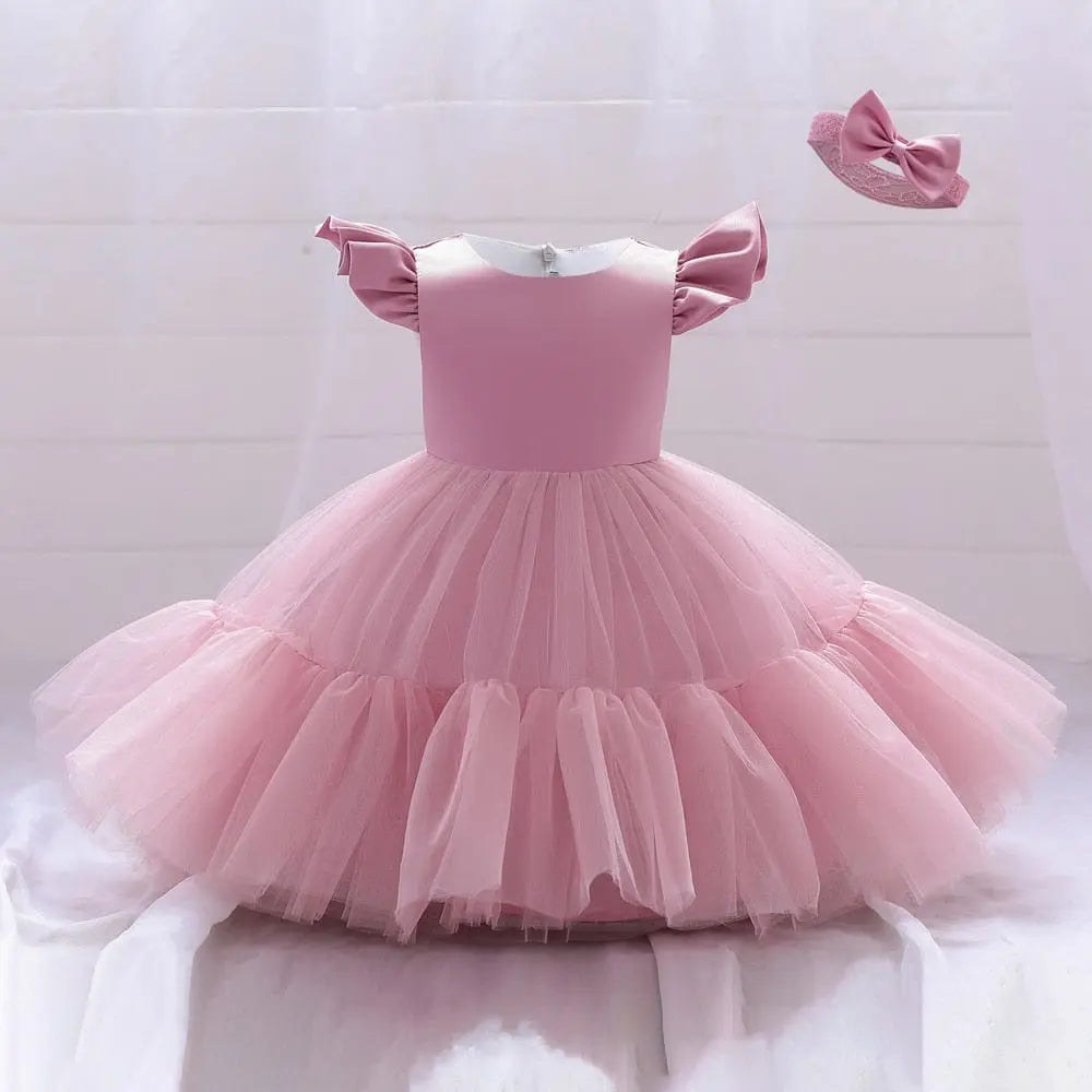 Miqiaikids baby girl princess party dress by Showlu Fashion Store, cotton ball gown for birthday and special occasions for toddlers.