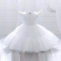 Cute Miqiaikids baby girl princess party dress by Showlu Fashion Store, cotton ball gown perfect for birthdays and special occasions.