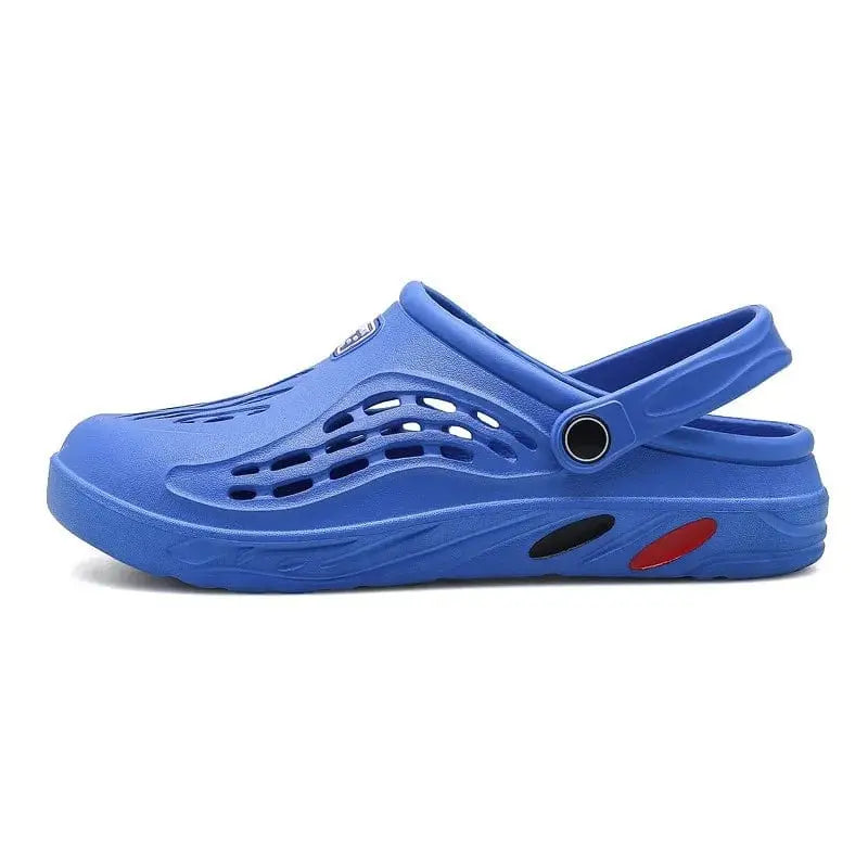 Men's lightweight EVA clogs from Showlu Fashion Store, casual outdoor garden sandals with open holes, flat slip-on design for comfort.