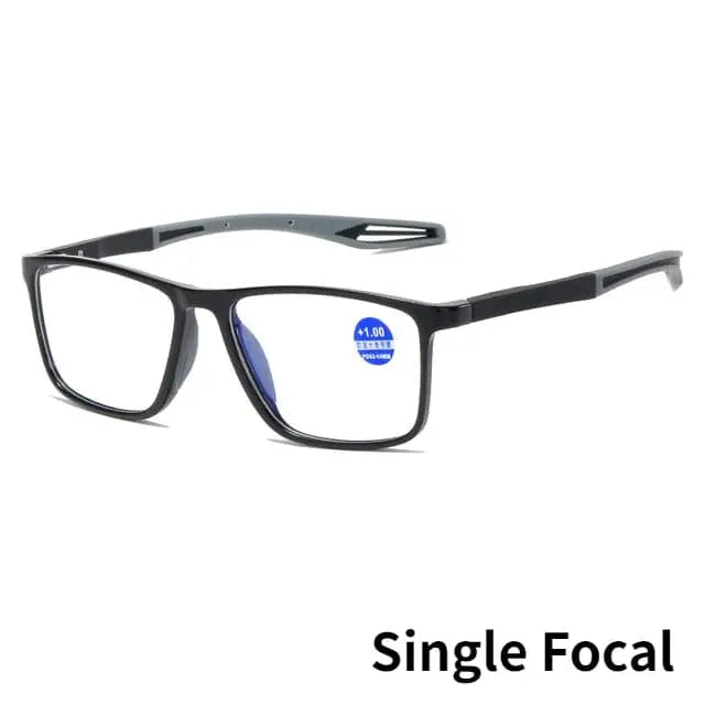 Showlu Fashion Store SUDOLE TR90 progressive multifocal reading glasses with blue light protection, lightweight near and far vision eyewear.