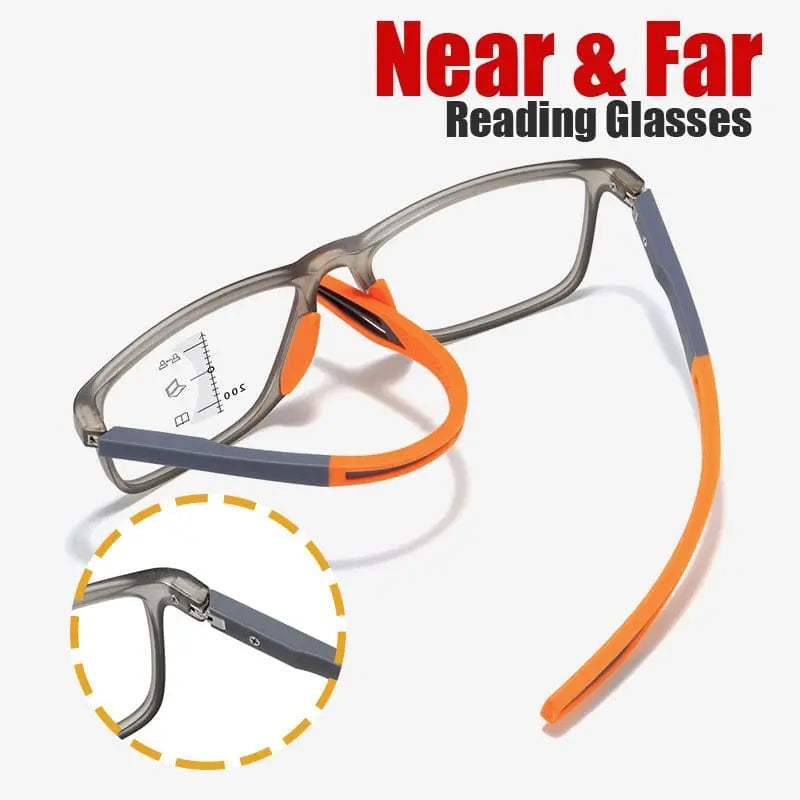 Showlu Fashion Store SUDOLE TR90 progressive multifocal reading glasses with anti-blue light for men and women, lightweight and stylish.