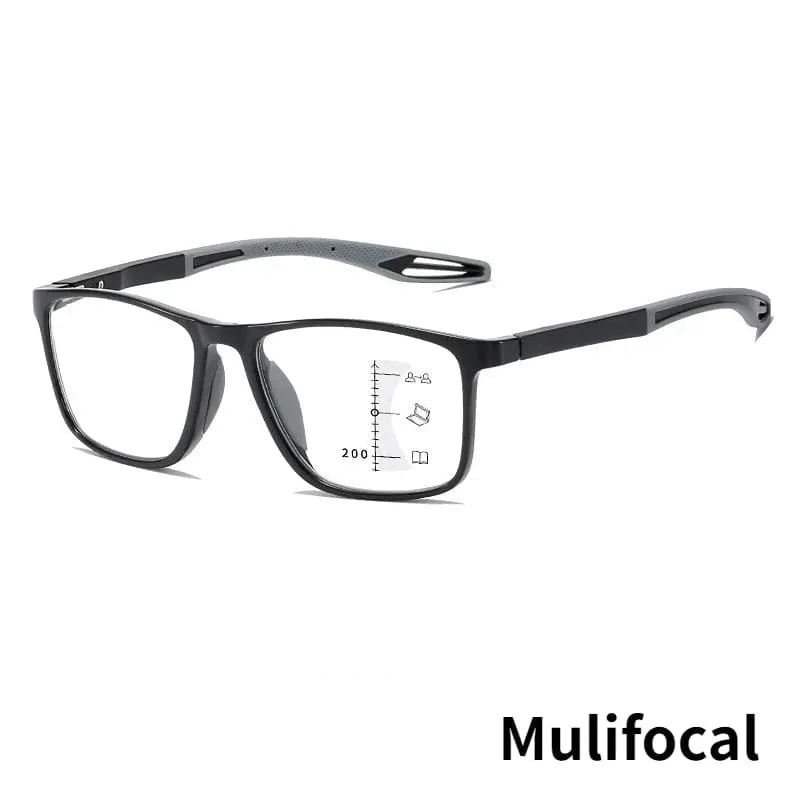 Showlu Fashion Store SUDOLE TR90 progressive multifocal reading glasses with anti-blue light lens, lightweight near and far vision eyewear.