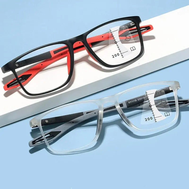 Showlu Fashion Store SUDOLE TR90 progressive multifocal reading glasses with blue light protection, lightweight near-far eyewear for men and women.