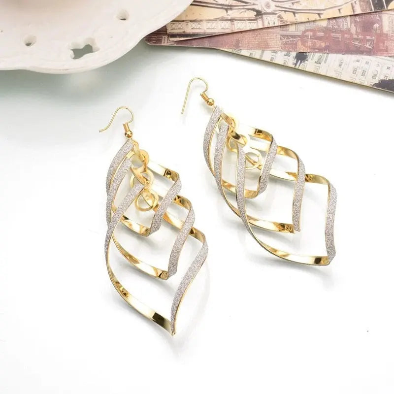 Bohemia Frosted Tassel Drop Earrings for Women by Showlu Fashion Store with resin and metal, featuring long, trendy tassel design.
